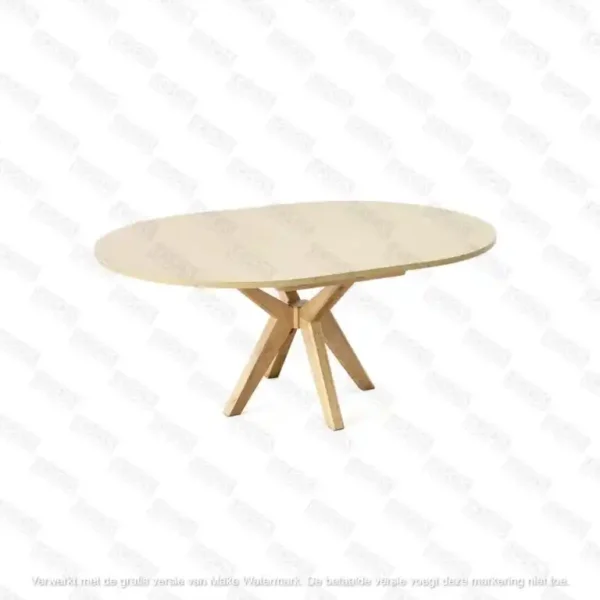 LUNA - Table ronde avec allonge - Élégance naturelle avec un pied central unique – Image 2