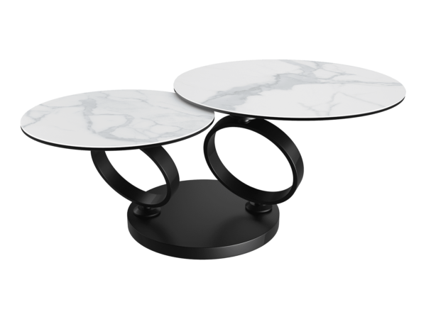 TABLE BASSE EOLIA BLACK Avec roulettes – Image 3